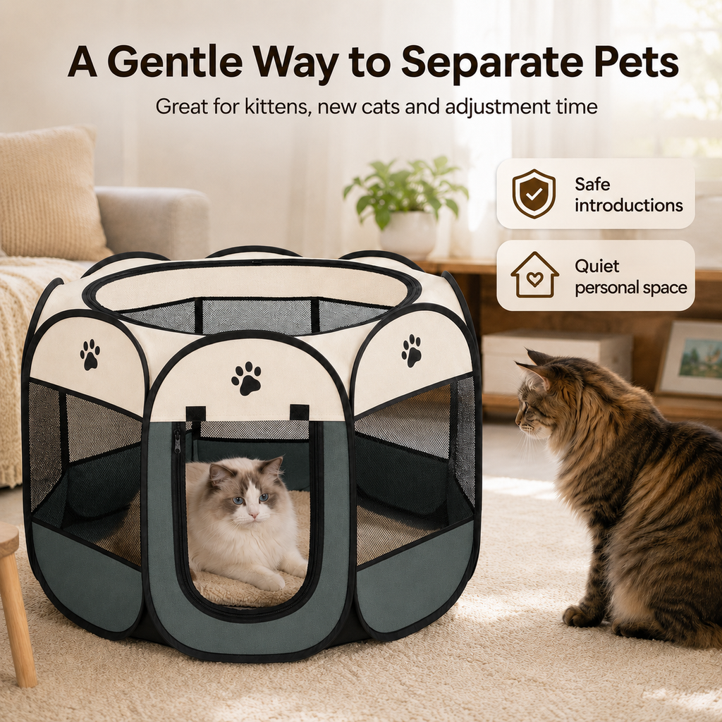 RoamPaws CozyOrbit Faltbares Haustier-Laufgitter
