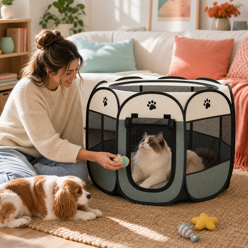 RoamPaws CozyOrbit Foldable Pet Playpen